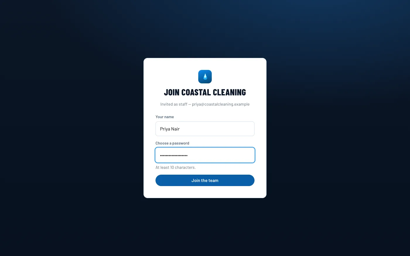 Joining Coastal Cleaning from the invitation link
